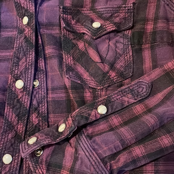 Purple and Black True Religion flannel western shirt - Picture 4 of 7